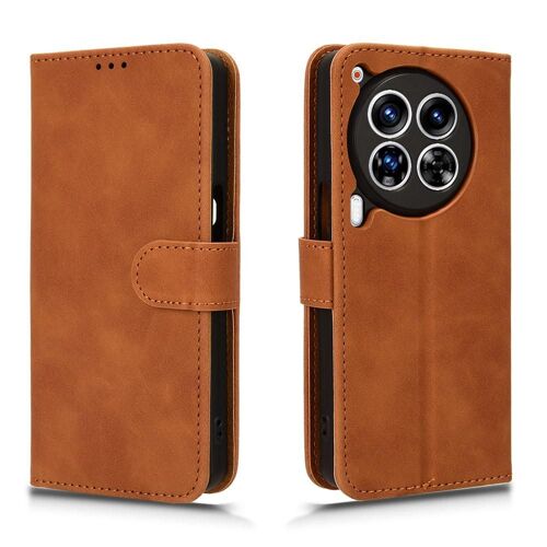 Étui Pour Tecno Camon 30 Premier 5g Avec Porte-Cartes Kickstand Protection Complète Coque En Cuir Folio Flip Housse De Protection Insertion De Carte - Le Brun