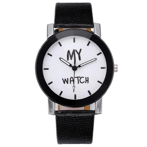 À La Mode Simple Unisexe Hommes Femmes Étudiant Quartz Montre-Bracelet Analogique (Blanc)