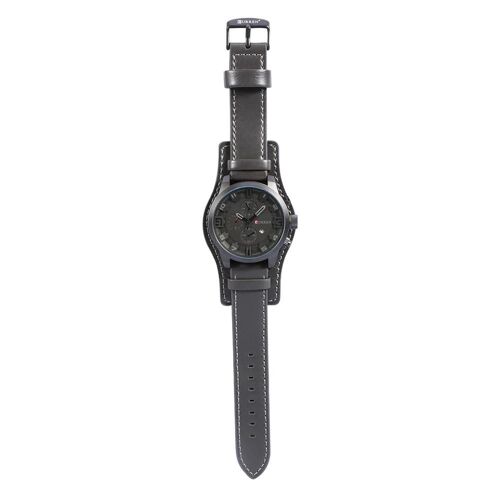 Curren Hommes Mâle Analogique Quartz Montre Cuir Bande Alliage Boîtier Montre-Bracelet Noir