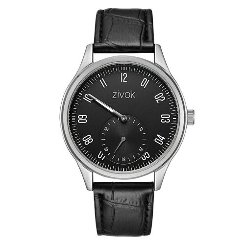 Zivok Mode Hommes Simple Heure Main Cadran Rond Quartz Mouvement Bracelet En Cuir Montre(01)