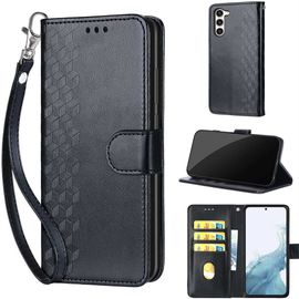 Saturcase Coque Pour Samsung Galaxy S23 Plus, Z-Cube Pu Cuir Magnétique Flip Portefeuille Support Porte-Carte Dragonne Protecteur Housse Étui Pour Samsung Galaxy S23 Plus (Zl-Noir)