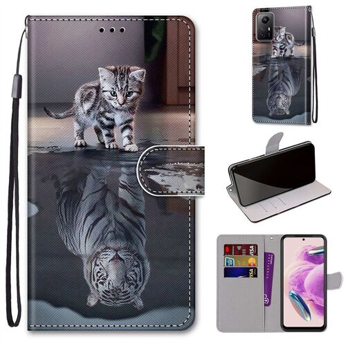 Saturcase Coque Pour Xiaomi Redmi Note 12s 4g, Beau Pu Cuir Magnétique Flip Portefeuille Support Porte-Carte Dragonne Protecteur Housse Étui Pour Xiaomi Redmi Note 12s 4g (Dk-4)