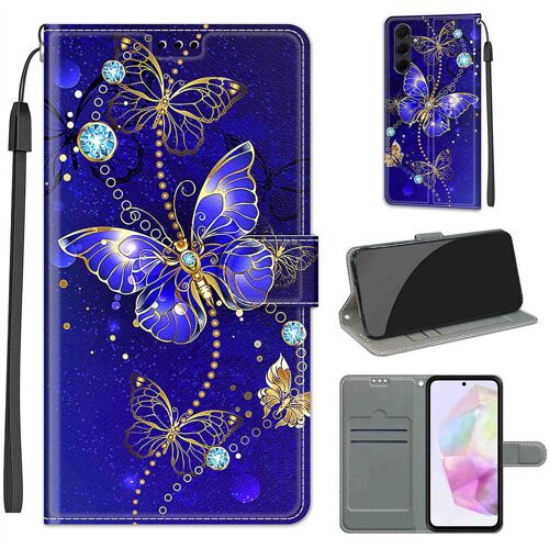 Saturcase Coque Pour Samsung Galaxy A35 5g, Beau Pu Cuir Magnétique Flip Portefeuille Support Porte-Carte Dragonne Protecteur Housse Étui Pour Samsung Galaxy A35 5g (Dy-3)