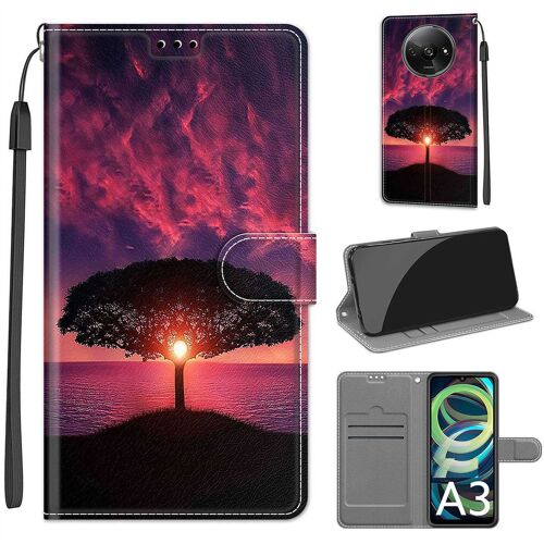 Saturcase Coque Pour Xiaomi Redmi A3, Beau Pu Cuir Magnétique Flip Portefeuille Support Porte-Carte Dragonne Protecteur Housse Étui Pour Xiaomi Redmi A3 (Dy-25)