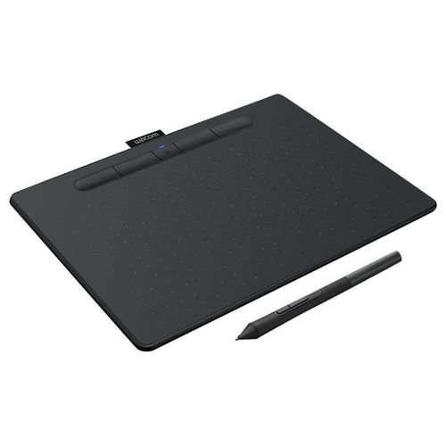 Stylet créatif Wacom Intuos Moyen - Numériseur - 21.6 x 13.5 cm - électromagnétique - 4 boutons - sans fil, filaire - USB, Bluetooth - noir