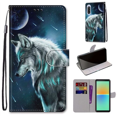Saturcase Coque Pour Sony Xperia 10 V 2023, Beau Pu Cuir Magnétique Flip Portefeuille Support Porte-Carte Dragonne Protecteur Housse Étui Pour Sony Xperia 10 V 2023 (Dk-16)