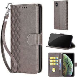 Saturcase Coque Pour Apple Iphone X Xs, Z-Cube Pu Cuir Magnétique Flip Portefeuille Support Porte-Carte Dragonne Protecteur Housse Étui Pour Apple Iphone X Xs (Zl-Gris)