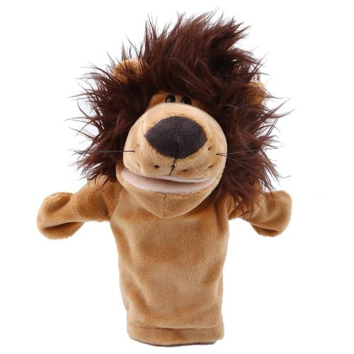 Mignon Animal Forme Raconter Histoire Apprendre Bébé Enfants Peluche Jouet Doux Marionnettes à Main Poupée #Lion