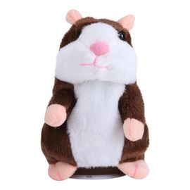 Mignon Hamster Parlant Jouet Enregistrement Son Parler Jouets En Peluche Tôt Apprendre Enfants Cadeau (Brun Foncé)