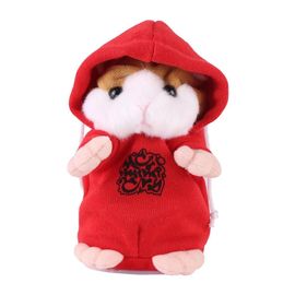 Adorable hamster parlant enregistrement sonore parler jouet en peluche Early Learning Kids Baby Gift (rouge)