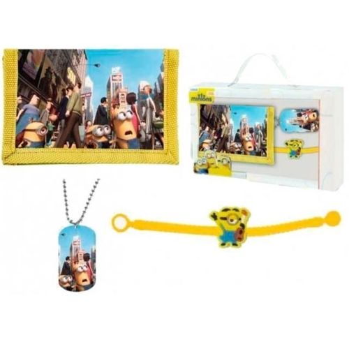 Coffret Cadeau Portefeuille, Bracelet Et Pendentif Minions