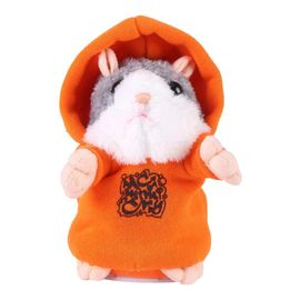 Adorable hamster parlant enregistrement sonore parler jouet en peluche Early Learning Kids Baby Gift (Orange)