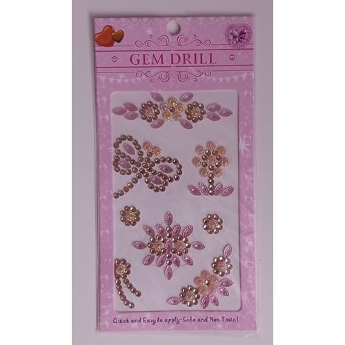 Stickers Libellule En Strass Rose Clair