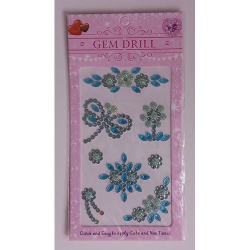 Stickers Libellule En Strass Bleu