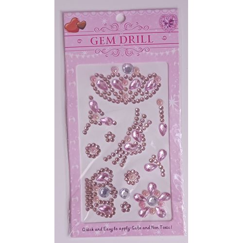Stickers Couronne En Strass Rose Claire