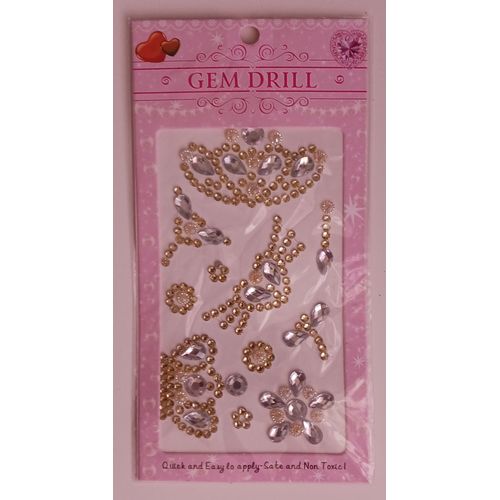 Stickers Couronne En Strass Argenté