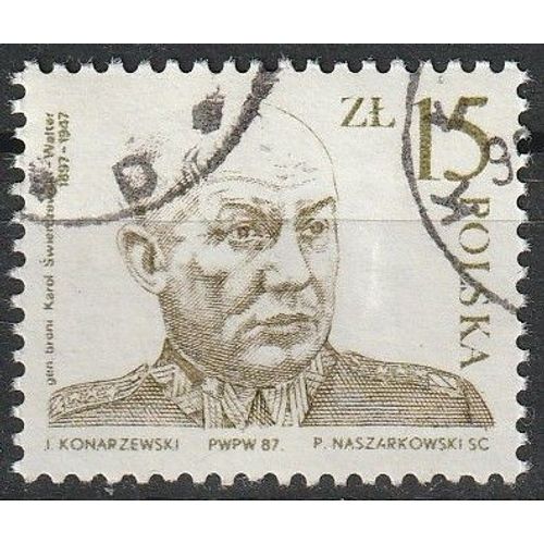 Général Swierczewski, Général Polonais. Timbre Oblitéré 1987 N° 2898