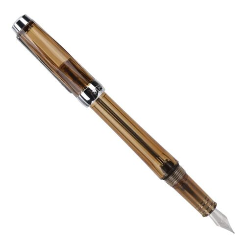 Stylo Plume De Grande Capacité Transparent Stylo D'écriture D'entreprise Fournitures Scolaires De Bureau 0,5 Mm Nibtransparent Brown
