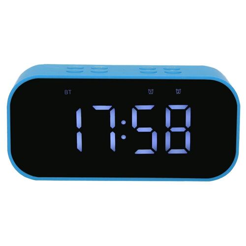 Réveil LED multifonctionnel Horloge numérique Bluetooth sans fil avec haut-parleur Décoration intérieure GiftBlue
