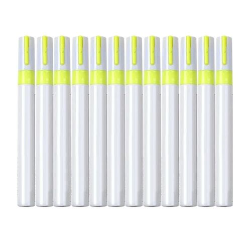 12pcs Peinture Marqueur Stylo Signature Stylo Huile Pneu Marqueur École Papeterie Fournitures De Bureaujaune