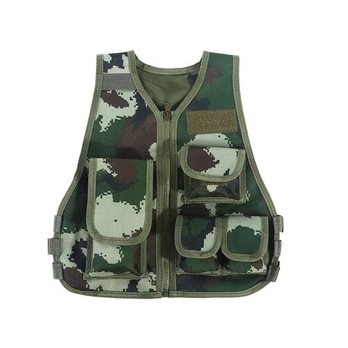 Gilet De Camouflage Pour Enfants Chauds Pour Les Jeux De Chasse De Combat En Plein Air (Jungle Camouflage L)