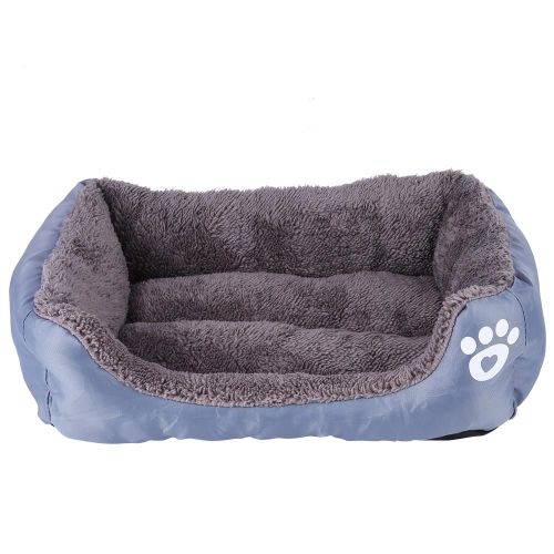 Pet Bed Dog Mat Kennel Cat House Pad Coussin De Couchage Doux Et Chaud (Gris)