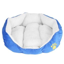 Pet Bed Dog Mat Kennel Cat House Pad Automne & Hiver Doux Chaud Coussin De Couchage (Bleu)