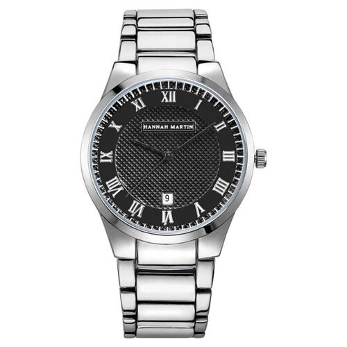 Homme Alliage Boîtier Acier Inoxydable Bracelet À Quartz Mouvement Analogique Cadran Rond Montre-Bracelet 1758hy