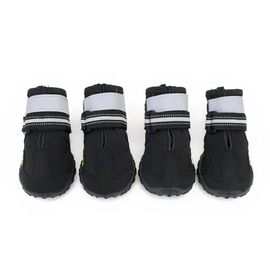 Sports Montagne Imperméable Réfléchissant Chien Bottes Anti-Dérapant Chien Maille Chaussures Chaussures De Randonnée Respirantes Pour Quatre Saisons Noir,01