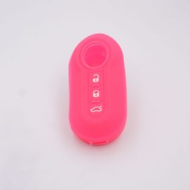 Rose - Étui Pour Clé De Voiture 3 Boutons, En Silicone, Haute Qualité, Pour Fiat 500, Pliable, Coque De Protection Pour Clé Télécommande, Accessoires De Voiture