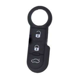Coque Pour Clé De Voiture En Silice À 3 Boutons,Pour Fiat 500,Panda,Punto Bravo,Lame Non Coupée - Type Key Pad