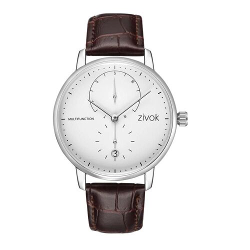 Zivok Mode Hommes Simple Rond Cadran Quartz Mouvement Sports Montre D'affaires(03)