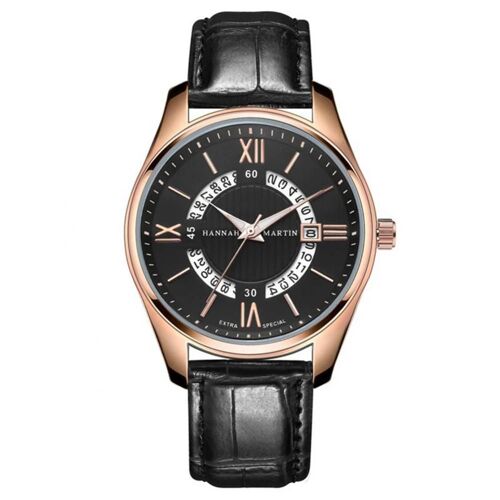 Montre En Alliage À La Mode Cadran Rond Calendrier Analogique Affichage Montre-Bracelet À Quartz Ky14-H-Fh