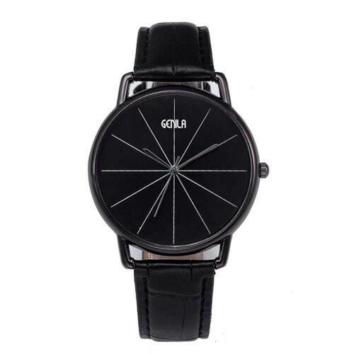 Disque Pointeur Universel Ceinture Montre Simple Alliage Étudiants Unisexe Montre-Bracelet Noir