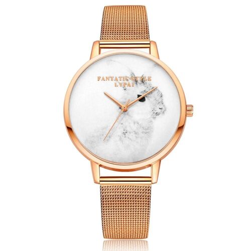 Lvpai Femmes Femelle Quartz Mouvement Montre Analogique Lapin Cadran Rond Montre-Bracelet Or Rose