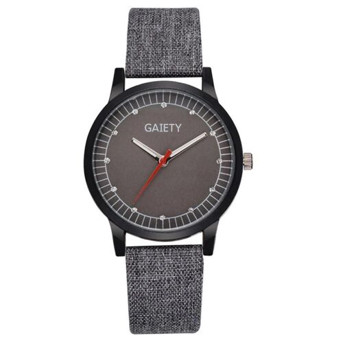 Gaiety Hommes Mode Imitation Jean Band Montre-Bracelet Cadran Analogique Montre À Quartz (Gris)