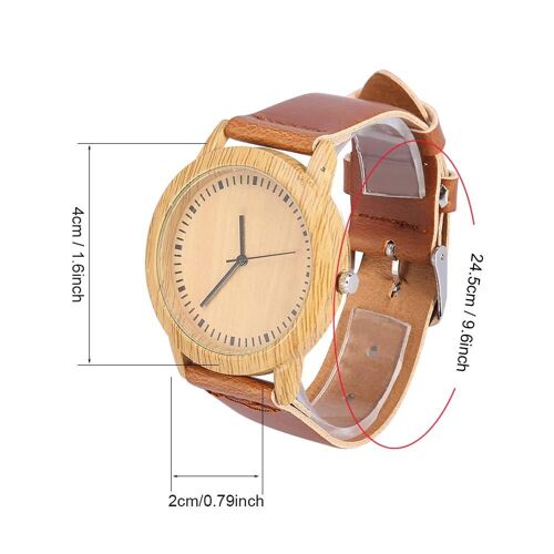 Montre À Quartz Analogique À La Mode Bracelet En Alliage Pu Boîtier Rond Montre-Bracelet (Bande Brune)