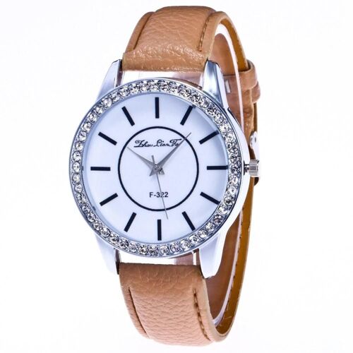 Zhoulianfa À La Mode Simple Quartz Watch Montre-Bracelet (Beige)