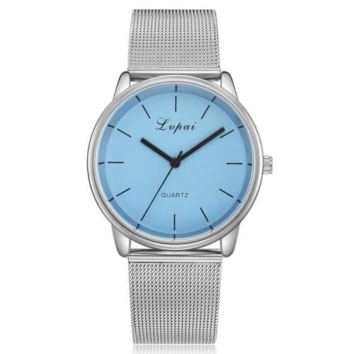 Lvpai Femmes Dame Classique Quartz Analogique Montre Maille Bracelet Ronde Bijoux Montre-Bracelet (Bleu Ciel)