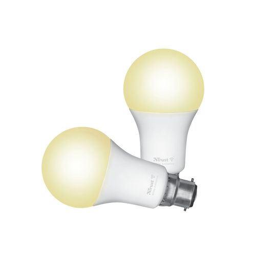 Trust Wifi Cct - B22-71299-02 Ampoule Connectée, Compatible Avec Alexa Et Google Home, Ampoule Dimmable, Sans Hub, 2.4ghz Lampe Led, Ampoule Wifi, Lumière Blanche Chaude À Froide ¿ Lot De 2