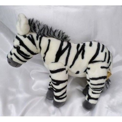 Peluche Doudou Zèbre Blanc Zébrures Noir Wwf