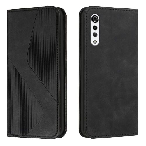 Étui Pour Lg Velours 4g/5g Portefeuille Portefeuille, Magnétique Folio Flip Cuir Pu Titulaire De Fentes Pour Cartes - Noir