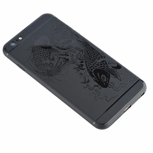 Étui en silicone souple motif de poisson Coque arrière de protection de téléphone élégante pour iPhone 6 / 6S Noir