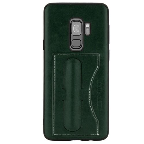 Étui de protection de protection de couverture arrière de téléphone en cuir PU pour Samsung Galaxy S9Plus (vert)