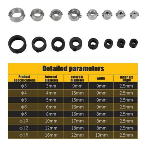 Nouveau 8pcs 3-16mm Perceuse à bois en acier au carbone Profondeur Stop Colliers Positionneur Anneau Localisateur Foret à bois