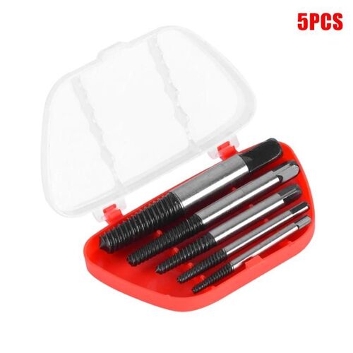 5PCS Extracteur de vis Set Easy Out Forets Guide Vis cassées Dissolvant de boulons Réparer Tuyau de vis cassé