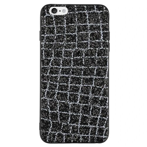 Belle coque de téléphone à paillettes antichoc mince couverture arrière rigide pour iPhone 6 Plus Noir
