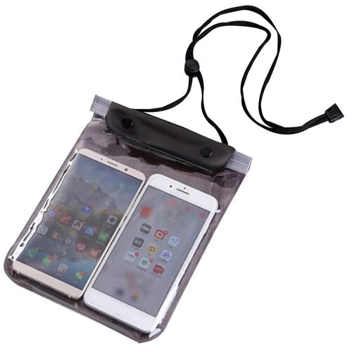Grande Taille Femmes Hommes Étanche Pvc Téléphone Sac Pochette Étui Pour Surf En Plein Air Navigation (Noir)