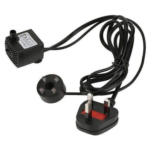 Pompe à eau submersible ultra-silencieuse 2W avec lumière LED étang à poissons aquarium réservoir fontaine UK prise