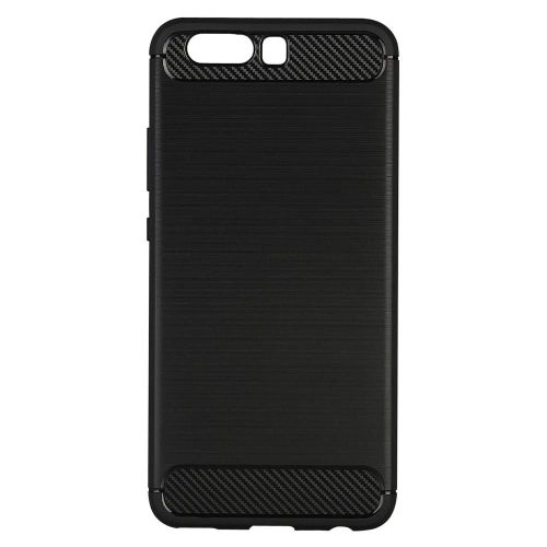 Coque De Téléphone Arrière En Silicone Brossé Tpu Souple Ultra-Mince Pour Huawei P10 Noir